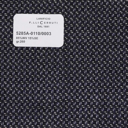 5285a-0110/0003 Cerruti Lanificio - Vải Suit 100% Wool - Đen Caro